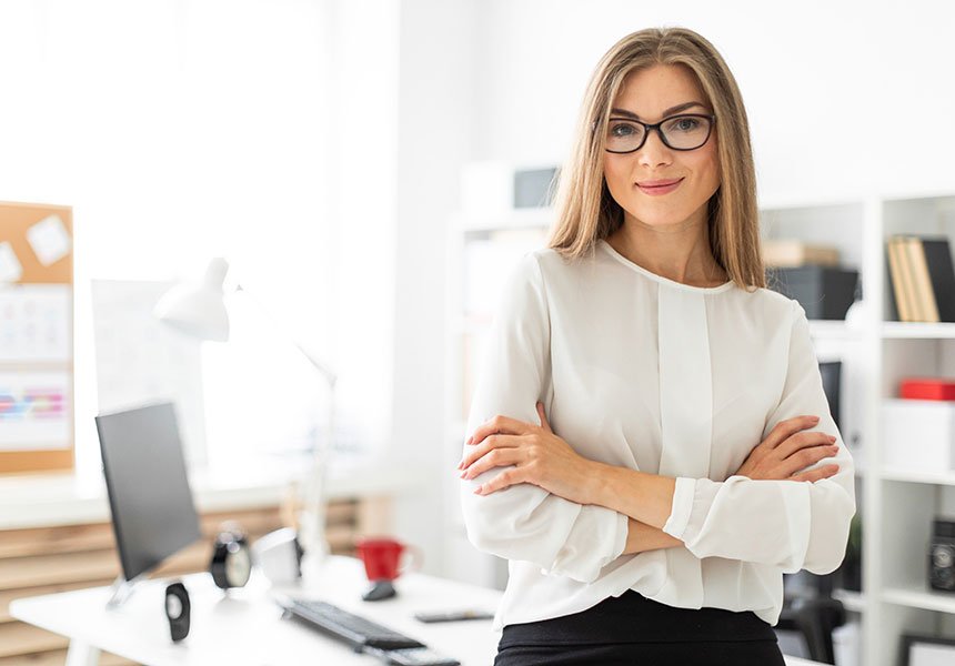 Hunching over desk can cause pain.